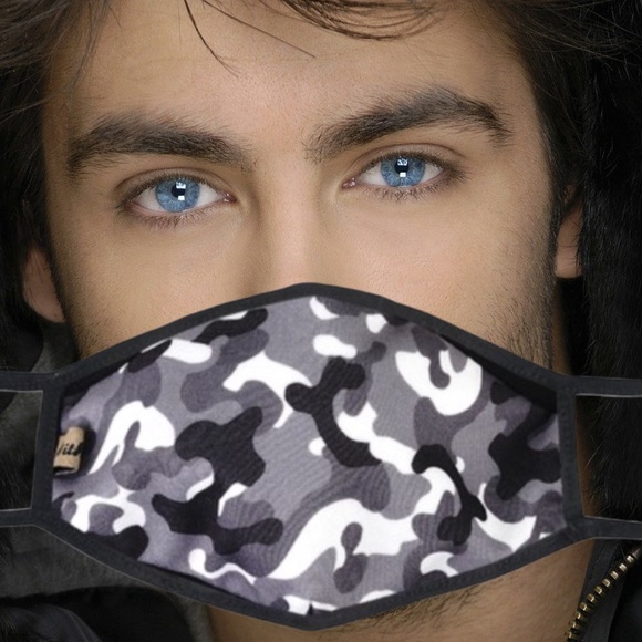 MADE IN USA Fast Ship Grey Camo Print Face Mask - Picture 5 of 9